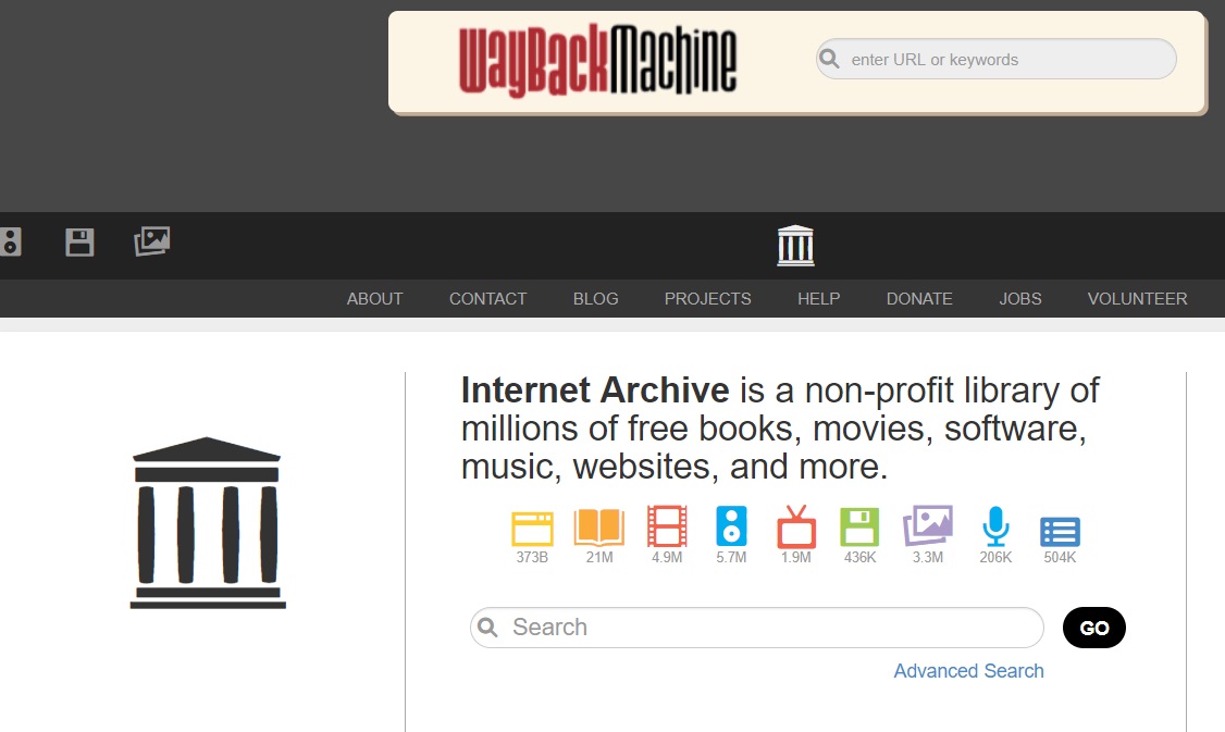 wayback machine The Internet Archive